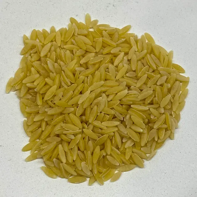 Orzo on a white kitchen counter