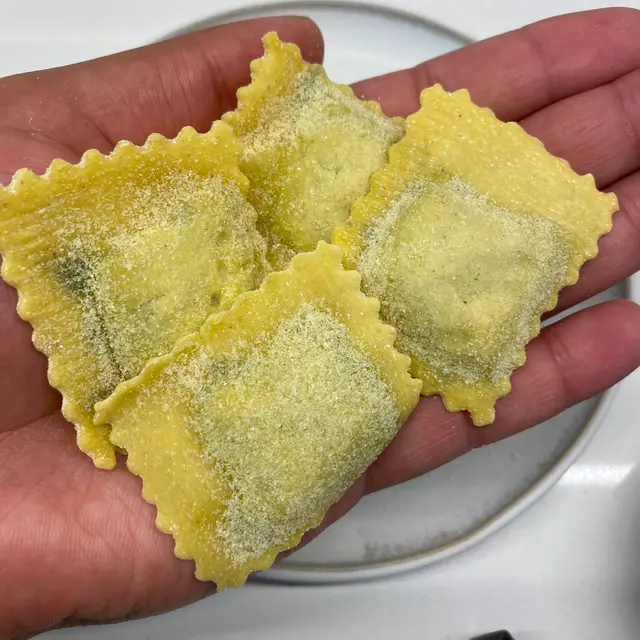 Ravioli in a hand