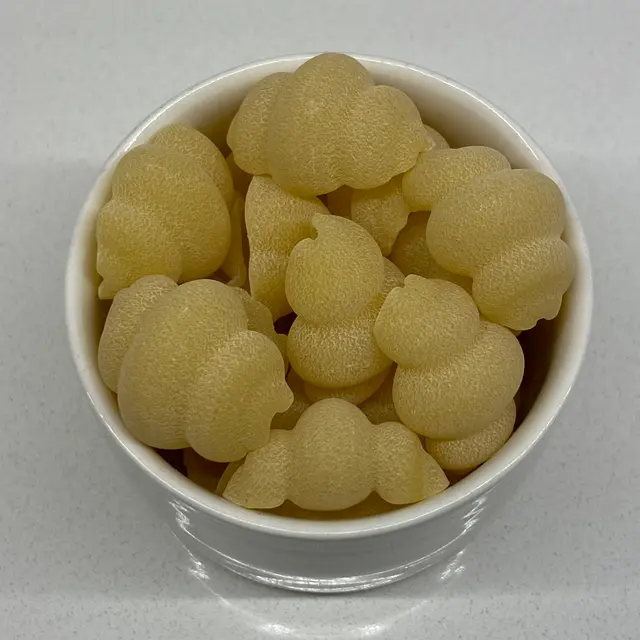 A close up shot of Cestini in a small white bowl