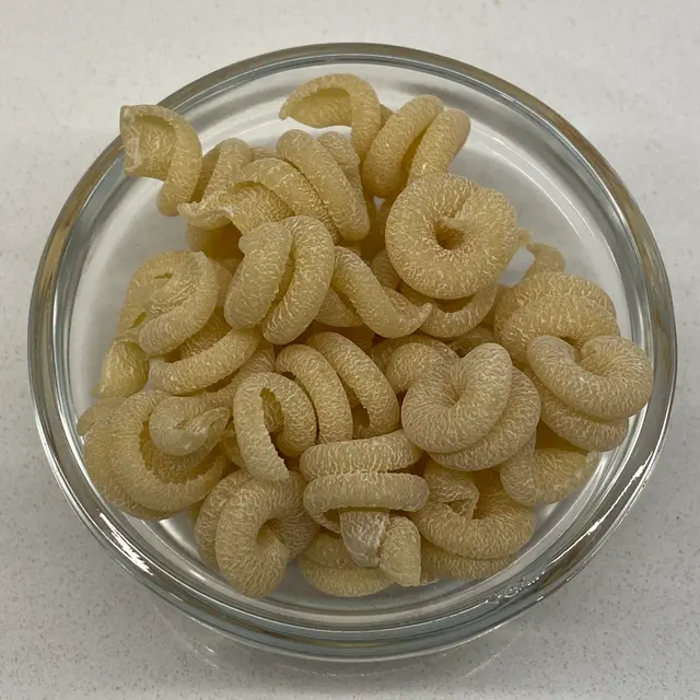 A close up shot of Trottole in a small round white glass bowl